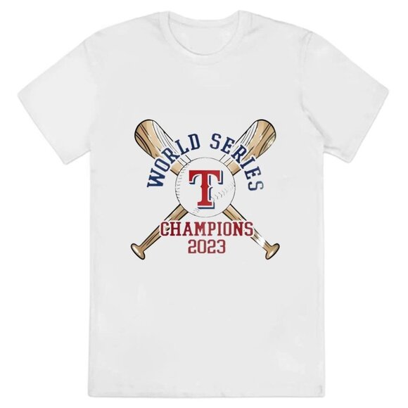 Texas Rangers World Series Champions 2023 Baseball Fan Graphic T-Shirt 90 - Picture 1 of 5